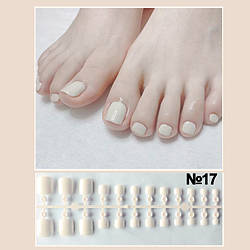 Однотонні накладні нігті для педикюру – (для пальців ніг) 17