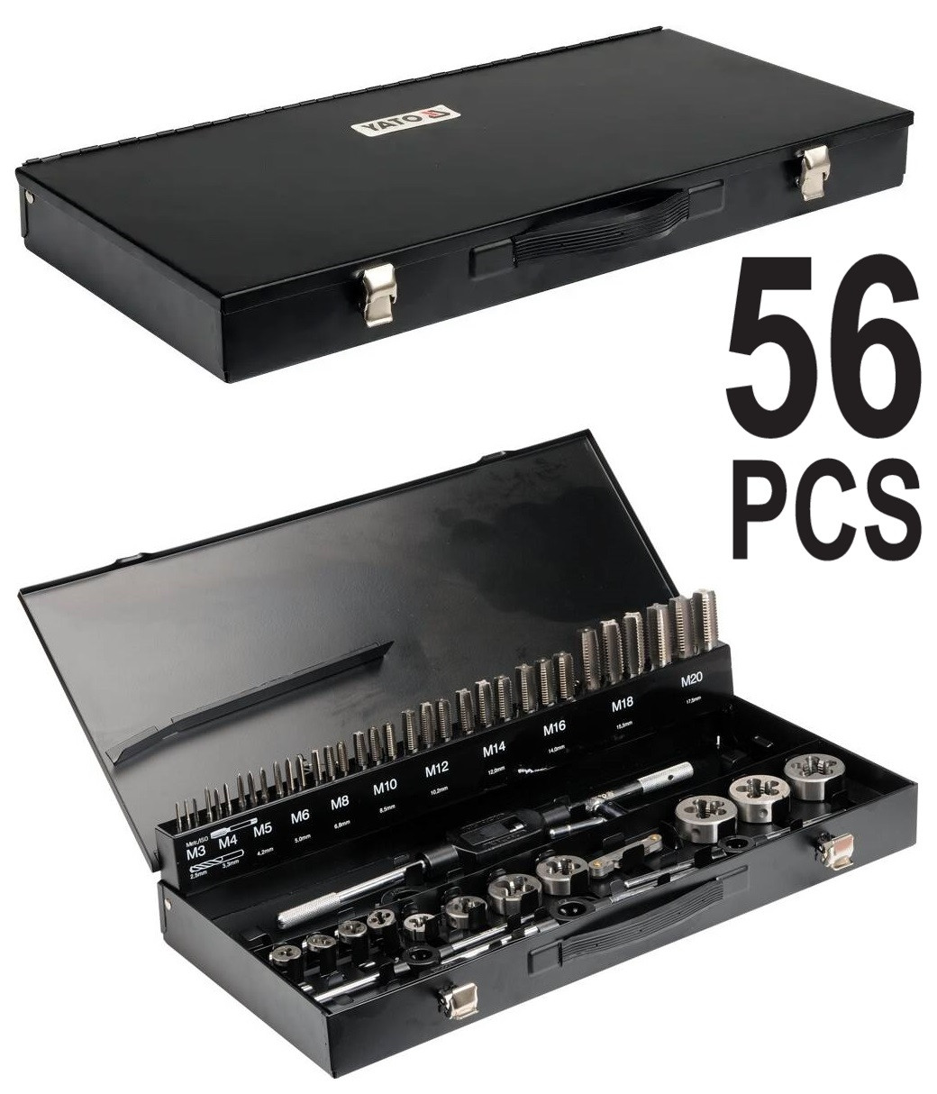 Набір Лерок та Мітчиків M3, M4, M5, M6, M8, M10, M12, M14, M16, M18, M20 - 56 шт YATO (YT-2979)