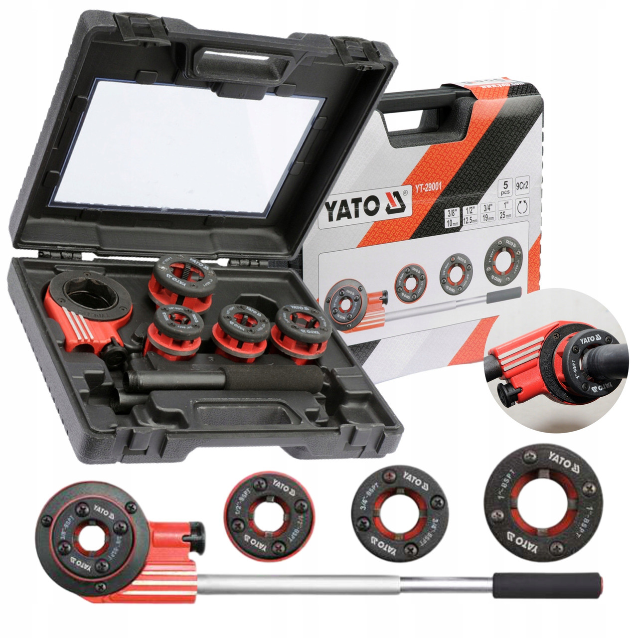 Набір Клуппів Для Трубного Різьблення (3/8"-1") 7 шт YATO (YT-29001), фото 1