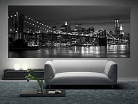 Фотообои "Черно-белый Манхэттенский мост" - Любой размер! Читаем описание!