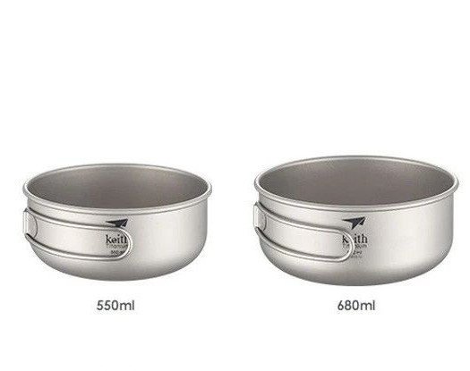 Тарілки титанові Keith 550 + 680 мл, фото 1