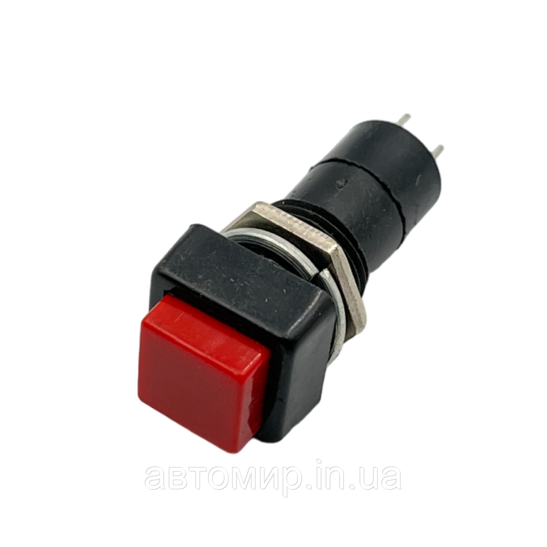 Універсальна натискна кнопка 12-220V з фіксацією і без фіксації червоного кольору з квадратною клавішею FL-685018, фото 1