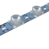 Світлодіодна лінійка з лінзами 30° 12 вольт 6000К  SMD 3030 18LED/m IP20