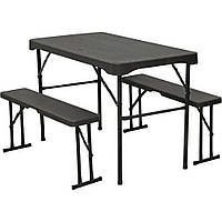 Набір меблів для пікніку Time Eco ТЕ-1840, стіл та дві лавки, графіт 4820211101169