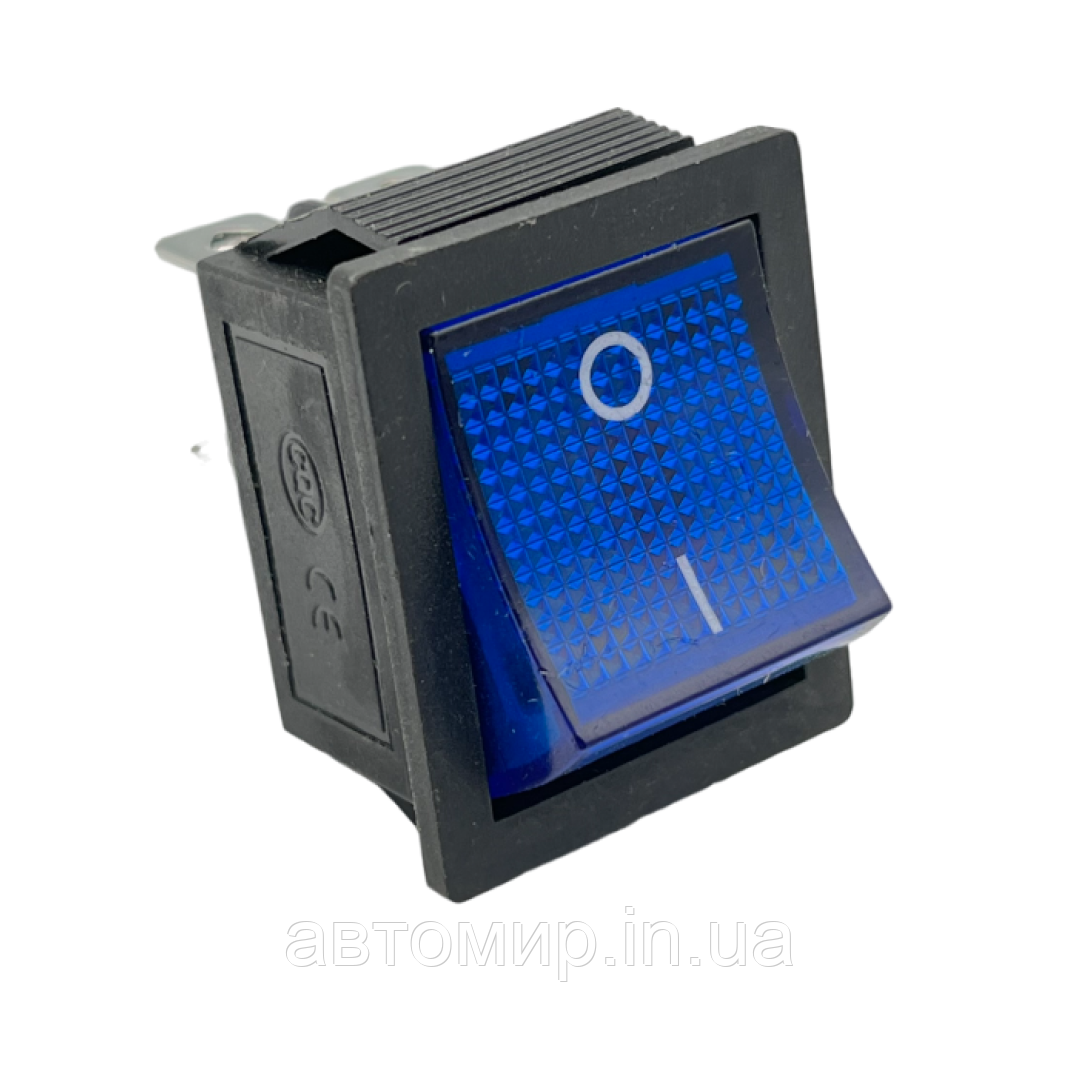 Прямокутна кнопка управління синього кольору, 12-24В, двоположна FL-762786, фото 1