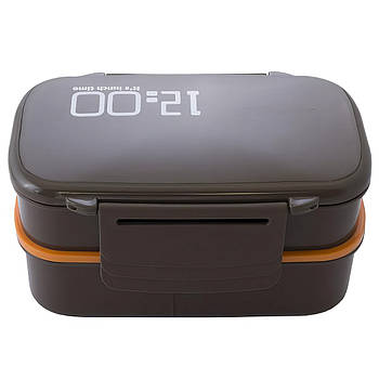 Місткий контейнер для їжі 12 o'clock - It's Lunch Time Чорний Компактний ланч-бокс для перенесення їжі
