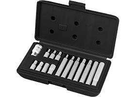 Набір біт HEX, хвостовик-шестигранник 1/2", CrV,10 мм, 15 предм.