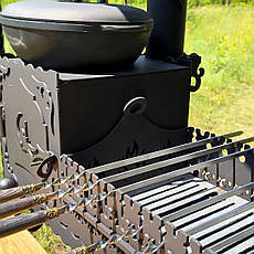 Великий мангал на колесах з піччю під казан і подвійним дном "Султан", фото 4