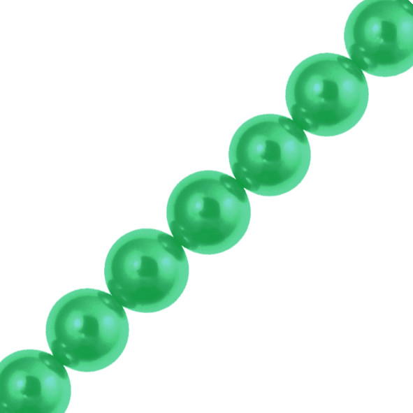 Намистини 10 мм 80 см Скляні під Перли для Біжутерії Зелені Перламутрові тон 29, Фурнітура для Прикрас, фото 1