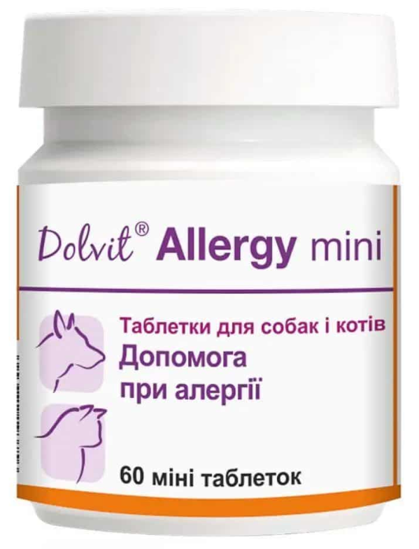 Dolvit Allergy Mini (Долвіт Алерджі міні ) – таблетки при алергії у собак малих порід та котів 60 таб