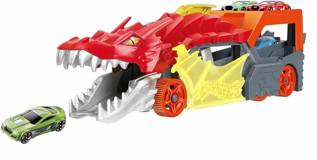 Ігровий набір Хот Вілс Транспортер Дракон Hot Wheels Dragon Launch Transporter GTK42