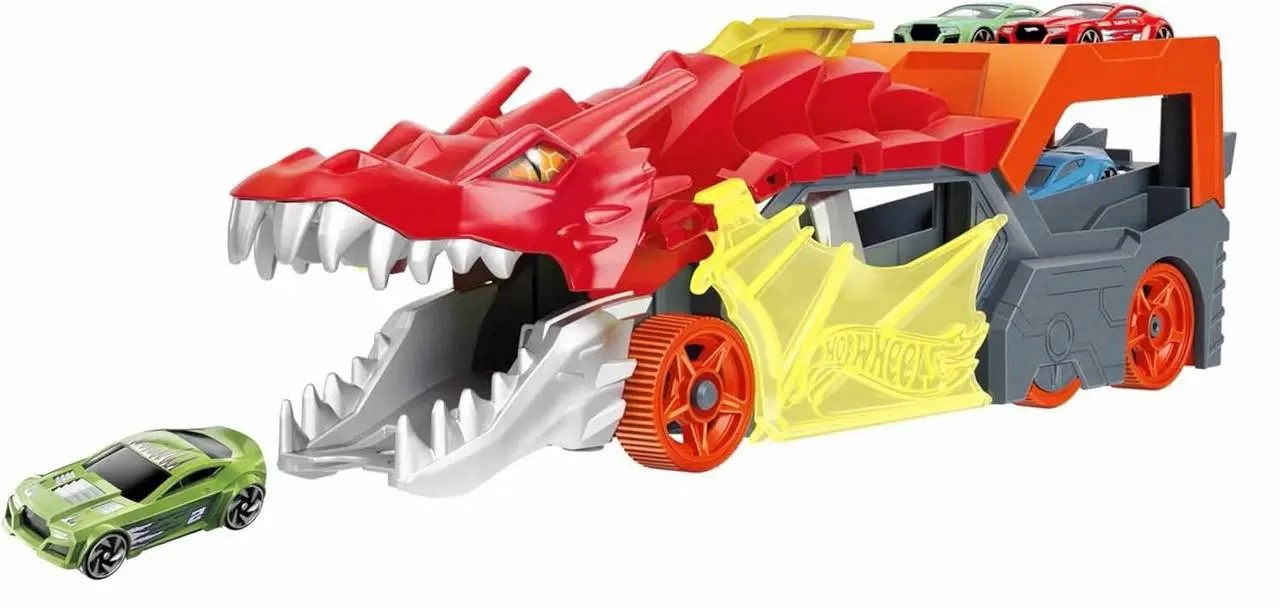 УЦІНКА (Прим'ята коробка)Ігровий набір Гот Вілс Транспортер Дракон Hot Wheels Dragon Launch Transporter GTK42