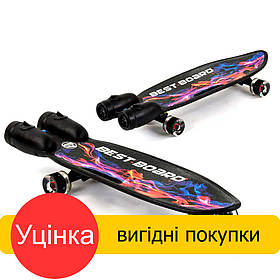 Уцінка! Скейтборд (музика та дим, USB зарядка, колеса PU зі світлом) Best Board S-00501 Чорний