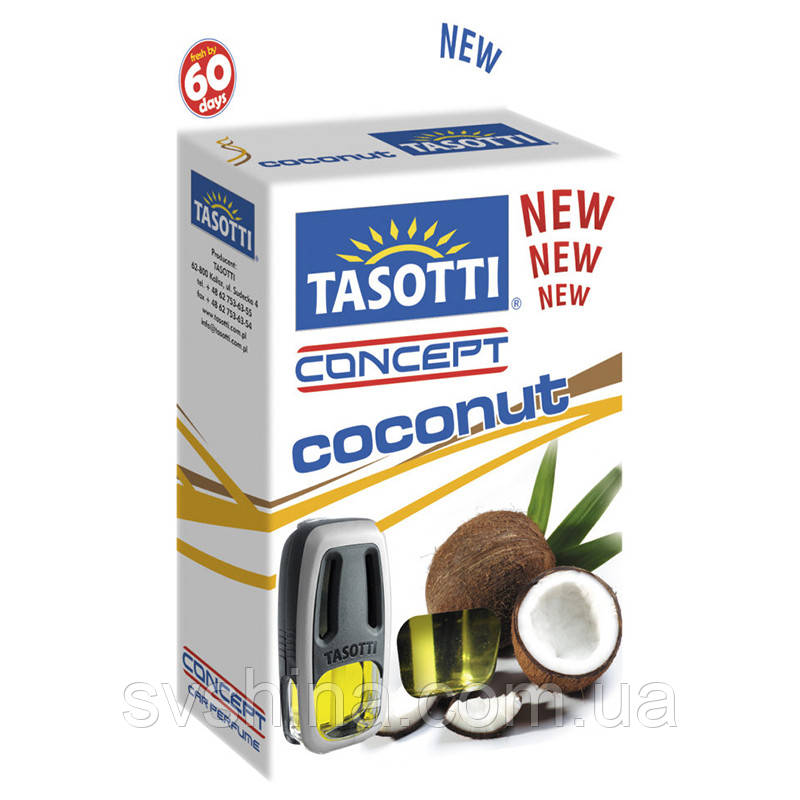 Ароматизатор рідкий на дефлектор (обдув) Tasotti Concept Coconut (Кокос) 8ml