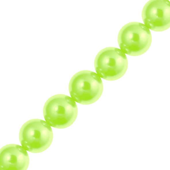 Намистини 10 мм 80 см Перли Скло для Біжутерії, Салатові Перламутрові тон 66, Рукоділля, Фурнітура для Прикрас, фото 1