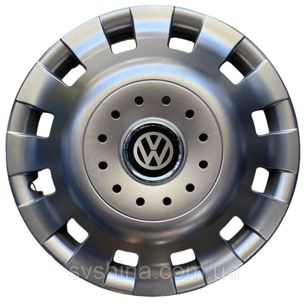 Автомобільні модельні ковпаки випуклі (на буси) R16 SJS Volkswagen 414 4шт, сріблясті