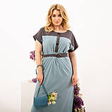 Стильна жіноча сукня міді з поясом Тканина: софт Розміри 44-46, 48-50, 52-54, 56-58, фото 2