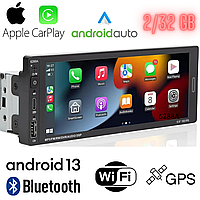 1din Автомагнитола Магнитола автомобильная 6288A Android 13 2/32Gb GPS WiFi Bluetooth CarPlay AndriodAuto