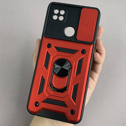 Чохол для Xiaomi Redmi 9C протиударний з підставкою зі шторкою чохол на телефон сяомі редмі 9с червоний crt, фото 1