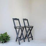 Високий дерев'яний складний стілець зі спинкою для кафе барів балконів Вільха 63 см, фото 5