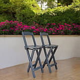 Високий дерев'яний складний стілець зі спинкою для кафе барів балконів Вільха 63 см, фото 2