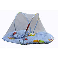 Килимок для немовляти W 6500-18, м'який матрац, подушка, каркас із москітною сіткою