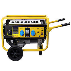 Генератор бензиновий 3,1/2,8 кВт ручний пуск/мідна обмотка генератора з колесами