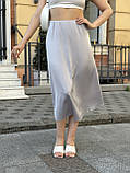 📌 Жіноча спідниця міді на літо, однотонна, легка, елегантна, романтичний стиль | Норма та батал, фото 4