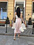 📌 Жіноча спідниця міді на літо, однотонна, легка, елегантна, романтичний стиль | Норма та батал, фото 2