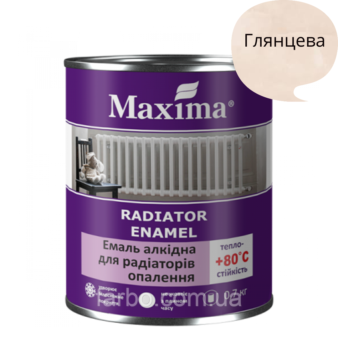 Емаль алкідна Maxima для радіаторів опалення 0.75л, фото 1