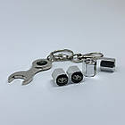 Захисні ковпачки на ніпеля Daewoo + ключик-брелок у подарунок! Колір хром, фото 2