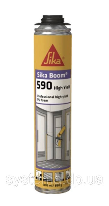 SikaBoom 590 High Yield - Піна монтажна всесезонна, 870 мл, вихід 65 літрів