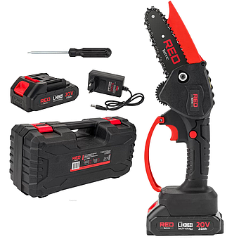 Пила на акумуляторі 20 В, 2 Ач, 100 мм Red Technic RTMPA0022 пила для обрізання гілок