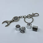 Захисні ковпачки на ніпеля Volkswagen + ключик-брелок у подарунок! Колір хром, фото 3