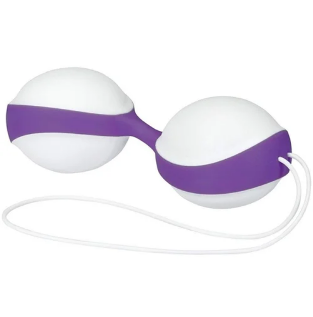 Вагінальні кульки Amor Gym Balls white-dark purple, фото 1