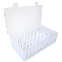 Пластиковий органайзер для ниток, на 42 котушки 6,3х13х23 см - прозорий.