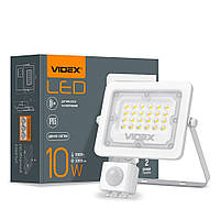 LED прожектор VIDEX F2e 10W 5000K з датчиком руху та освітленості , 25878
