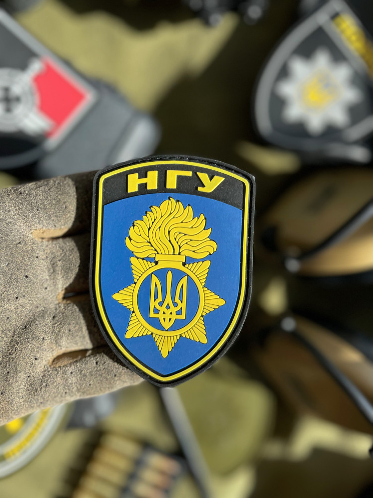 Гумовий шеврон НГУ з липучкою велкро, фото 1