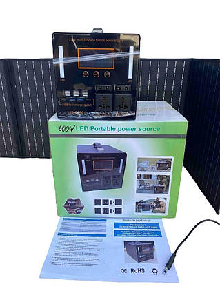 Портативна електростанція 600 Вт POWER POLSKA  + сонячні панелі