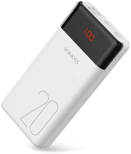 Зовнішня батарея — павер банк Romoss 20000 mAh LT20PS (PLM20-102-1131H) білий, фото 1