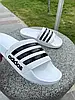 Тапочки Adidas white Адідас білі тапки шльопанці білі літні чоловічі жіночі унісекс, фото 9