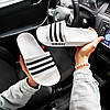 Тапочки Adidas white Адідас білі тапки шльопанці білі літні чоловічі жіночі унісекс, фото 4