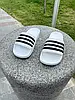 Тапочки Adidas white Адідас білі тапки шльопанці білі літні чоловічі жіночі унісекс, фото 5