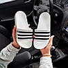 Тапочки Adidas white Адідас білі тапки шльопанці білі літні чоловічі жіночі унісекс, фото 8