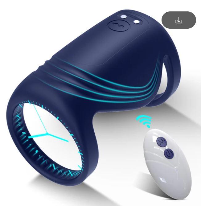 Ерекційна насадка DoubleSexyTube з вібрацією, акумулятором та пультом керування, фото 1