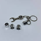 Захисні ковпачки на ніпеля Hyundai + ключик-брелок у подарунок! Колір хром, фото 3