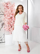 Бавовняне літнє плаття з накидкою вільного крою міді великі розміри, фото 2