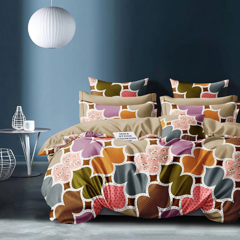 Бязь Gold Lux різнобарвна абстракція 220 см, бавовняна тканина для пошиття постільної білизни, рулон 50 м Пакистан