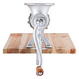 М'ясорубка ручна Kamille чавунна з 3 насадками 19х12х29см KM-6523, фото 7