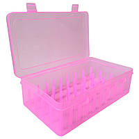 Пластиковий органайзер для ниток, на 42 котушки 6,3х13х23 см - рожевий.
